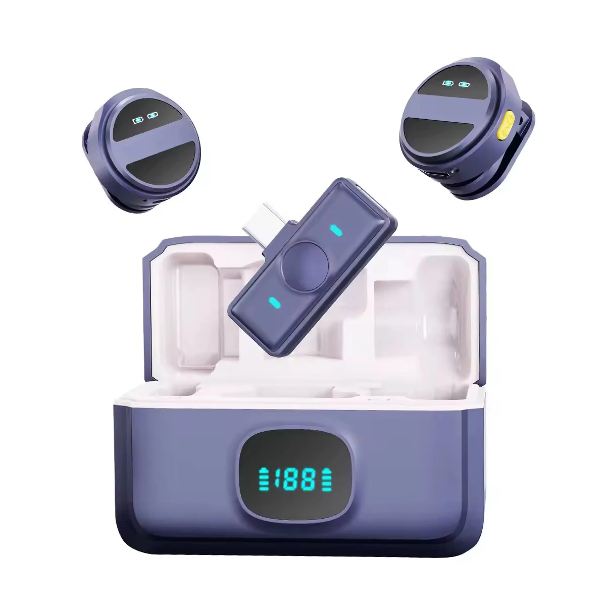 

Magnetic SX21 Lavalier Clip Wireless Microphone Rechargeable Audio Noise Reduction Dual Mic Video Recording Live Streaming Mic