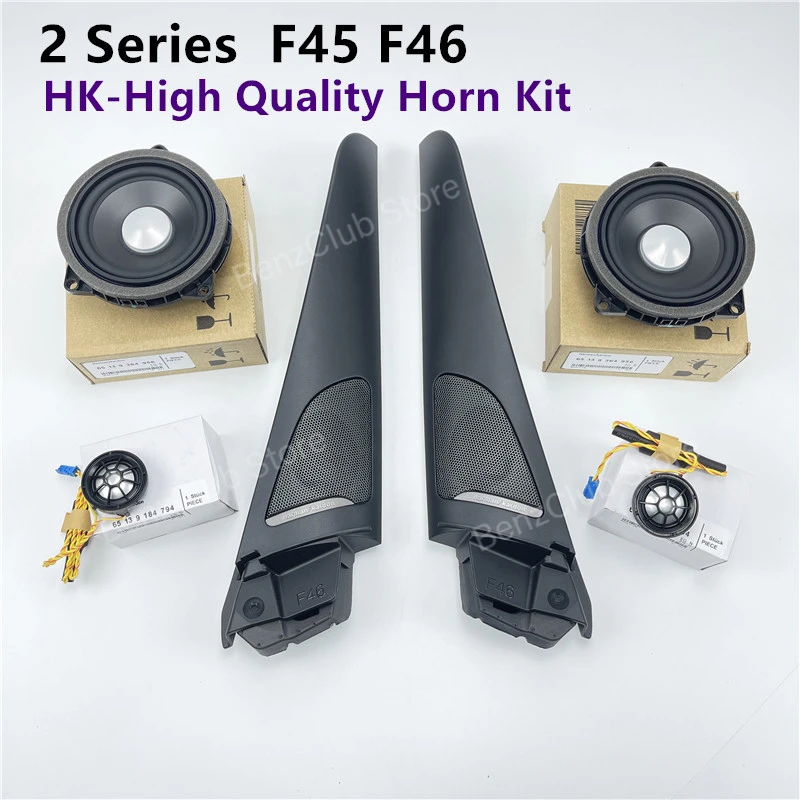 Hochwertige Horn-Bass-Lautsprecher-Audio-Hochtönerabdeckung für BMW F45 F46 2er Serie 218i 220i Auto-Hochtöner Mitteltöner Subwoofer
