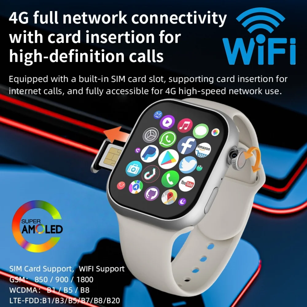 

VP19 Pro Smartwatch Touch ID 2.29inch Amoled Android S11 Plus Smart Watch With 8MP Rotary Camera GPS WIFI NFC Google Play Store