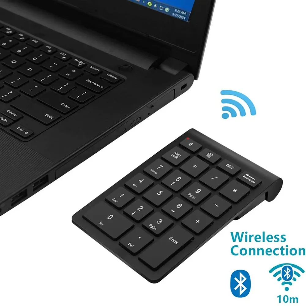 YP Rechargeable Portable Mini 22 Keys Number Keyboard Wireless Bluetooth Numeric Keypad External NumberPad for Laptop Tablet PC