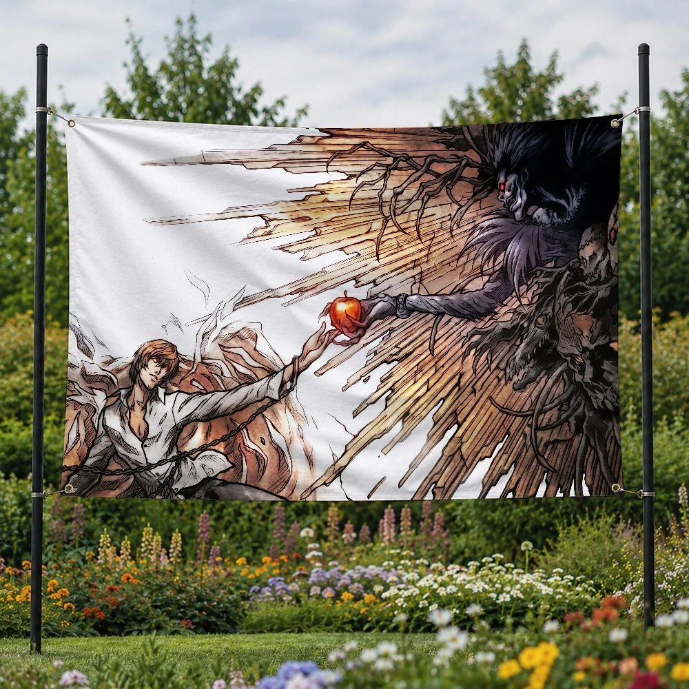 D-Death Note Anime Outdoor Flag for Home Camping Party Club Decor Garden Yard Wall Hanging Banner