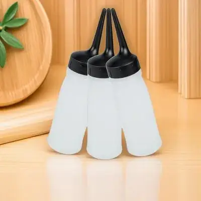 3Pcs Hair Dry Shampoo Bottles Refillable Applicator Bottles Easy Squeeze Measuring Scale Salon Hair Dye Conditioner Container