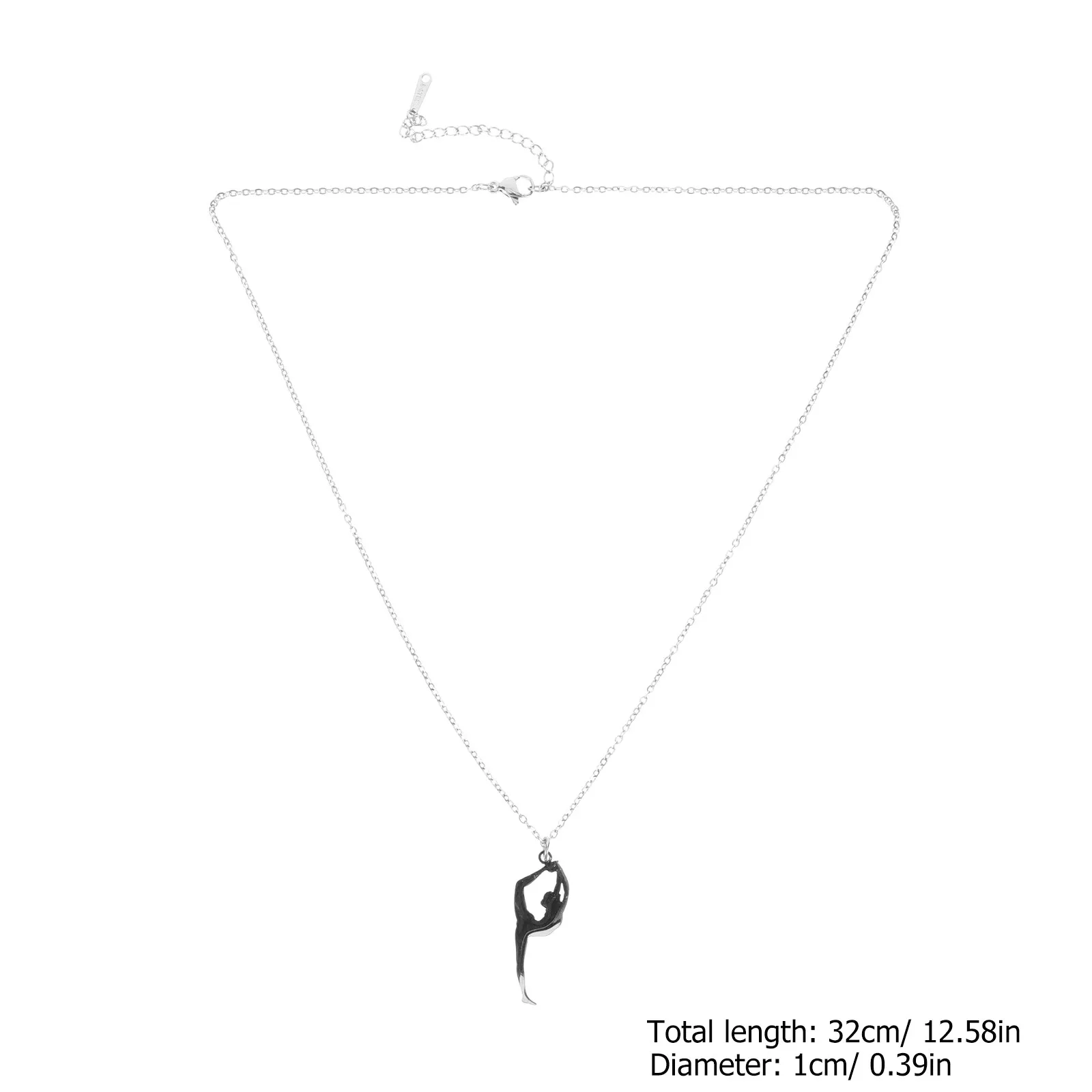 Gymnastics Charm Necklace Stainless Steel Fine Workmanship Decorative Pendant Neck Chain for Festival Birthday Housewarming Gift