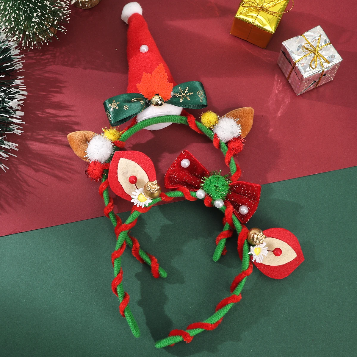 

Christmas Bow Antler Headband Red Decorate Hair Bands Girls Fashion Festival Bezel Headabnds Hair Accessories Ladies Gifts