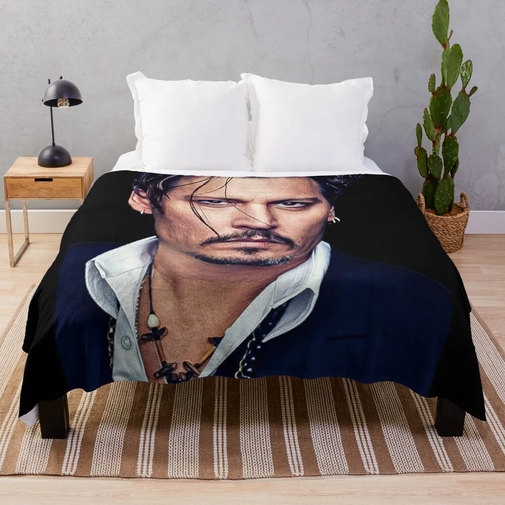 

Johnny Depp PRO 8K Throw Blanket Soft Plush Plaid Beach Blankets
