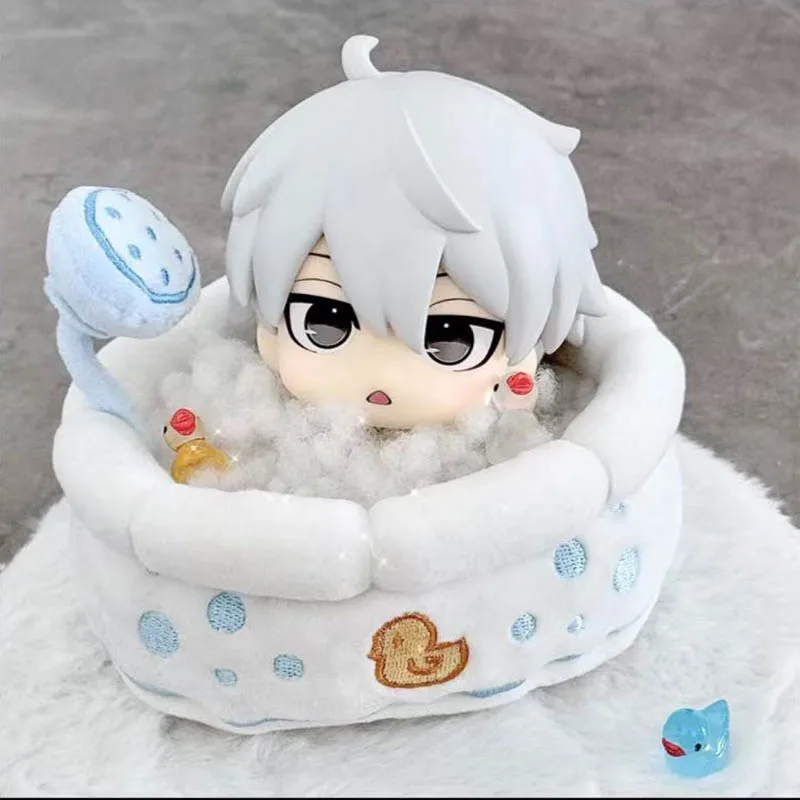 인형 집 액세서리 10cm 인형 욕조 플러시 장난감 장식품 귀여운 만화 플러시 욕조 장면 소품 DIY 놀이 집 장난감