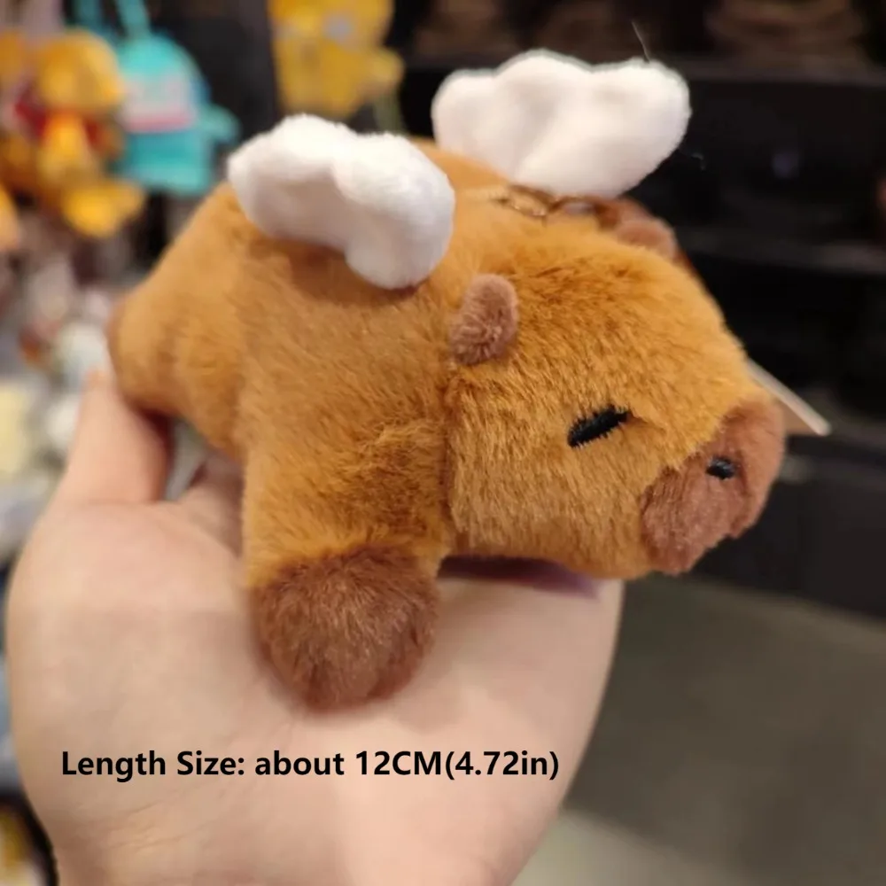 Neue Cartoon Plüsch Capybara Schlüssel bund mit Flügel Kuscheltiere Simulation Capybara Anhänger Soft Bag Zubehör Kinder