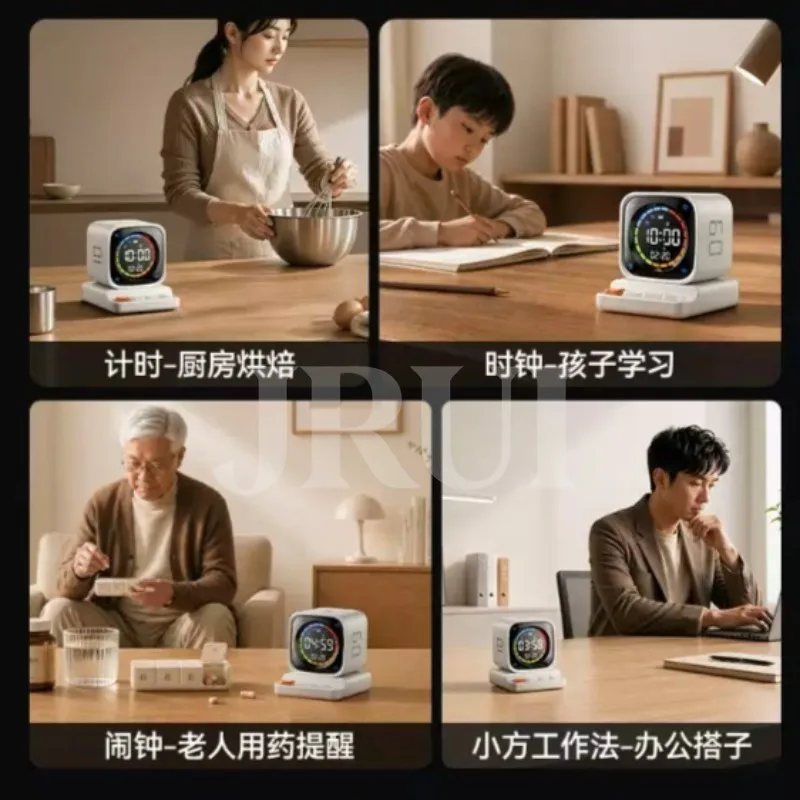 TK3 Flip Countdown Timer Small Square Time Management Tool For Student Classroom Home Study Focus Reminder Gadget