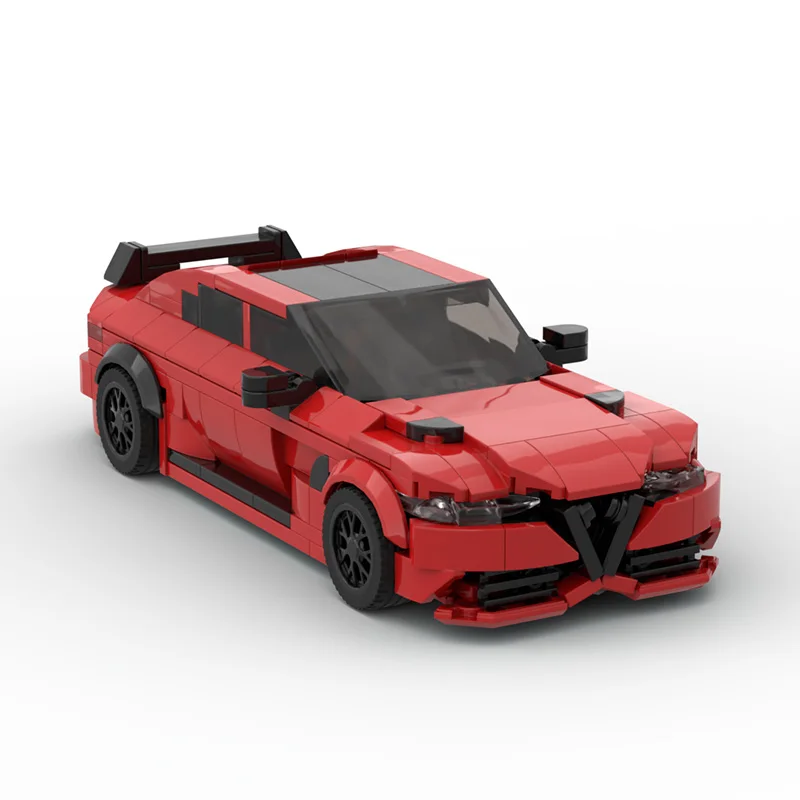 MOC Alfas Romeos Giulia GTAm Sports Car Building Blocks Super Speed Racing Vehicle Bricks Garage Toys Gifts For Children Boys