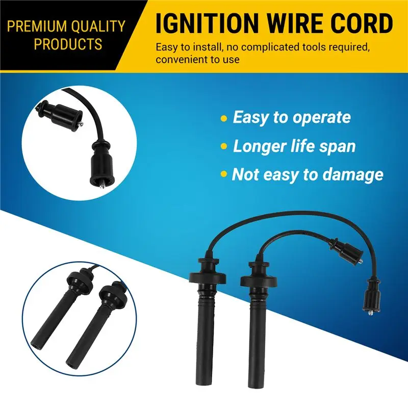 Top-Rated 2 PCS Spark Plug Ignition Wire Cord Set For Lancer 1.6L MD365102