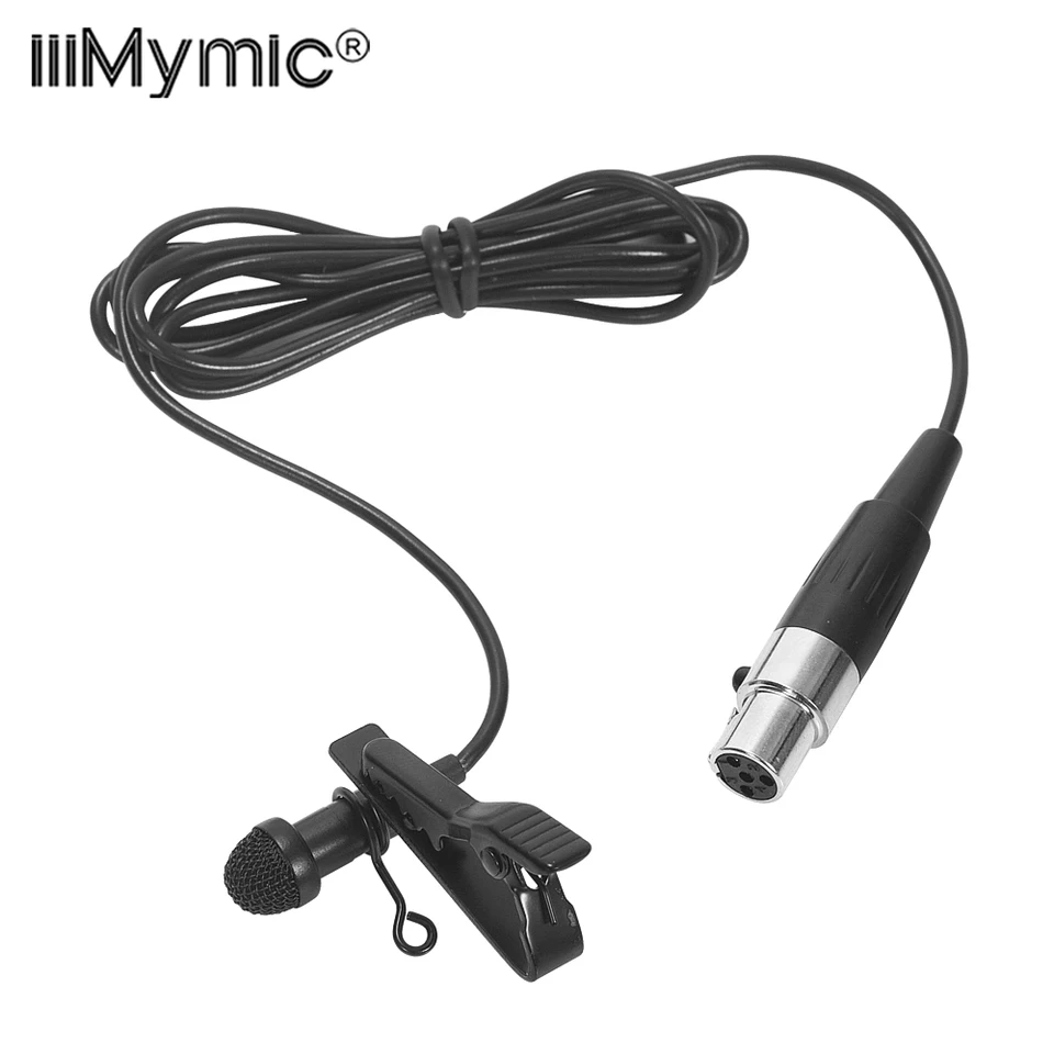 Micrófono de solapa omnidireccional IiiMymic para transmisor inalámbrico Shure, XLR de 4 pines TA4F, para salas de reuniones, video