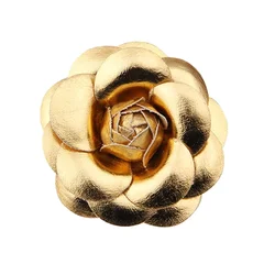 5 cm Oro Argento Colore Cuoio DELL'UNITÀ di elaborazione Fiore di Rosa Spilla Camelia Corpetto Donne Spille e Spille Sciarpa Fibbia Accessori