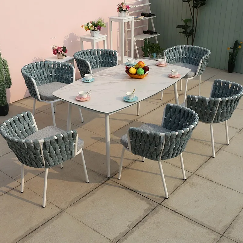 في الهواء الطلق جودة حديقة مجموعات الاختراق الشمال الحد الأدنى ألفريسكو فناء مجموعة الفناء الخلفي الاسترخاء Tuinmeubelsets أثاث خارجي