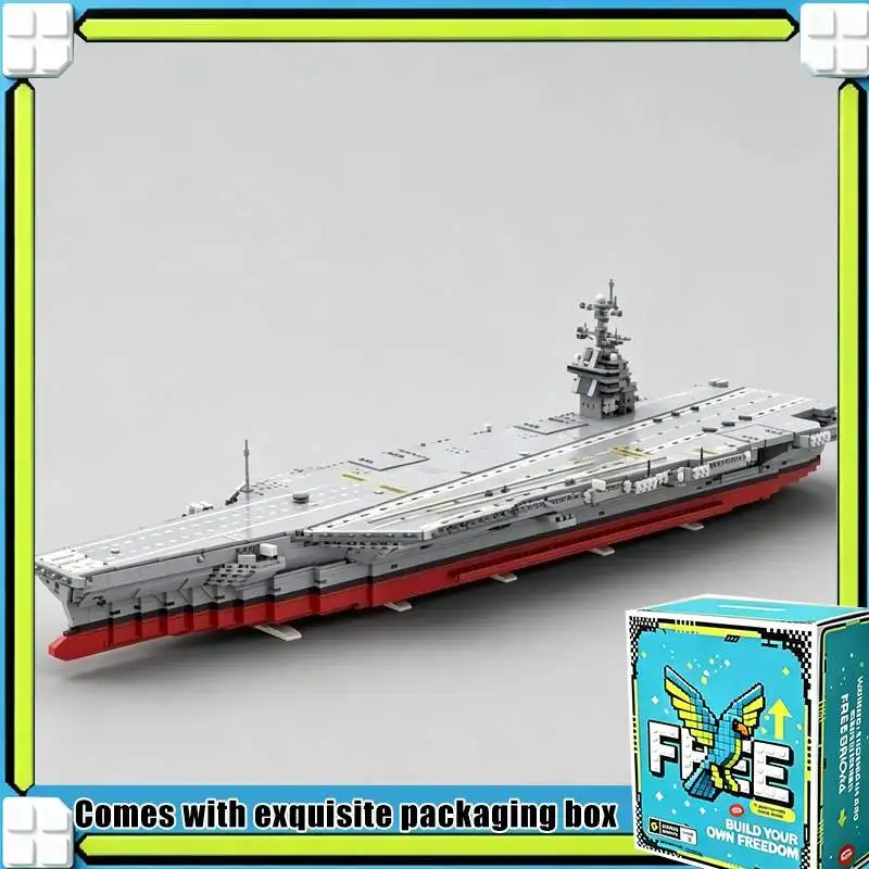 New 4980PCS Carrier Navy Ship MOC Building Blocks Model Custom Puzzle Ocean Vessel DIY Creative Assembly Toy Gifts