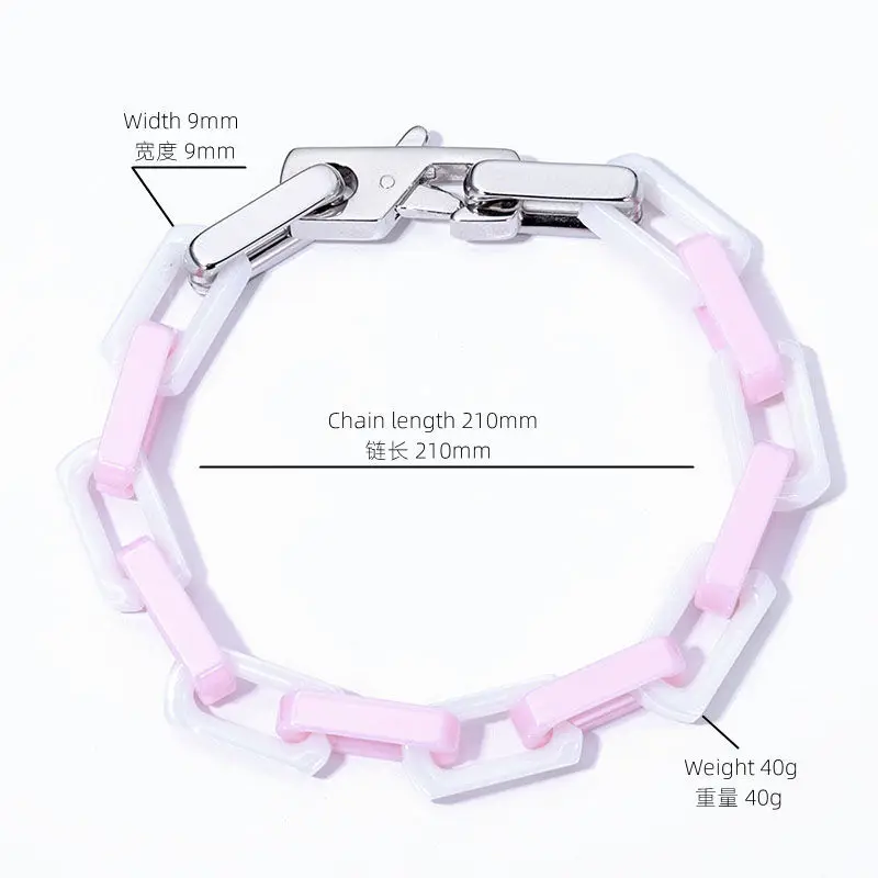 2024 Fashion High-end Color Matching Cuban Bracelet for Men and Women, Non-fading Ceramic Material Hip-hop Jewelry Accessories