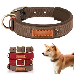 Strap azier fähiges gepolstertes Hunde halsband verstellbares Nylon-Hunde halsband Haustier-Trainings halsband stark für kleine mittelgroße Hunde Pitbull Mops rot