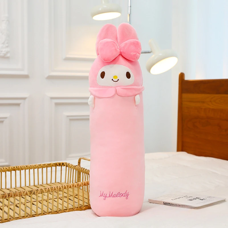 Sanrio Melody's new long throw pillow cylindrical jade cinnamon dog cute cartoon plush toy sleeping pillow