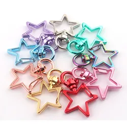 20Pcs Star Shape Swivel Lobster Claw Clasps, Metal Snap Hook with Key Rings, Cute Swivel Lanyard Clips Snap Hooks, DIY Supplies