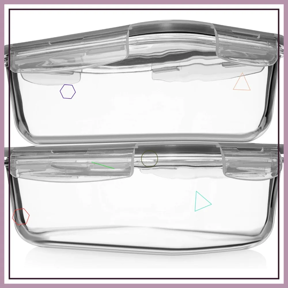 

8 Cups Glass Food Storage Containers with Locking Lids, BPA Free & Leak Proof, Microwave Oven Safe