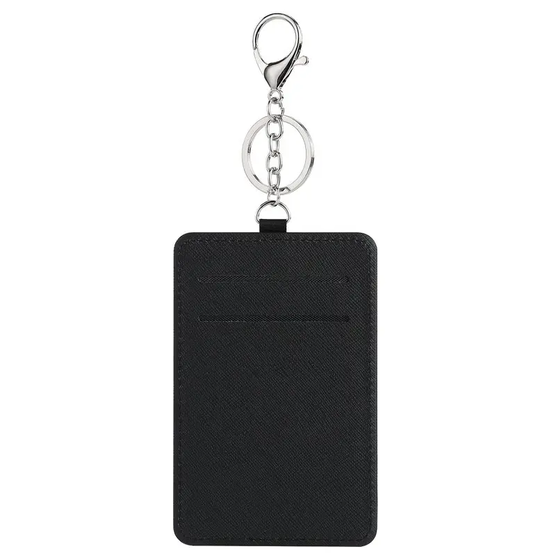 sublimation blank pu leather card holder keychains key ring heat transfer printing  blank diy materials 15pcs/lot