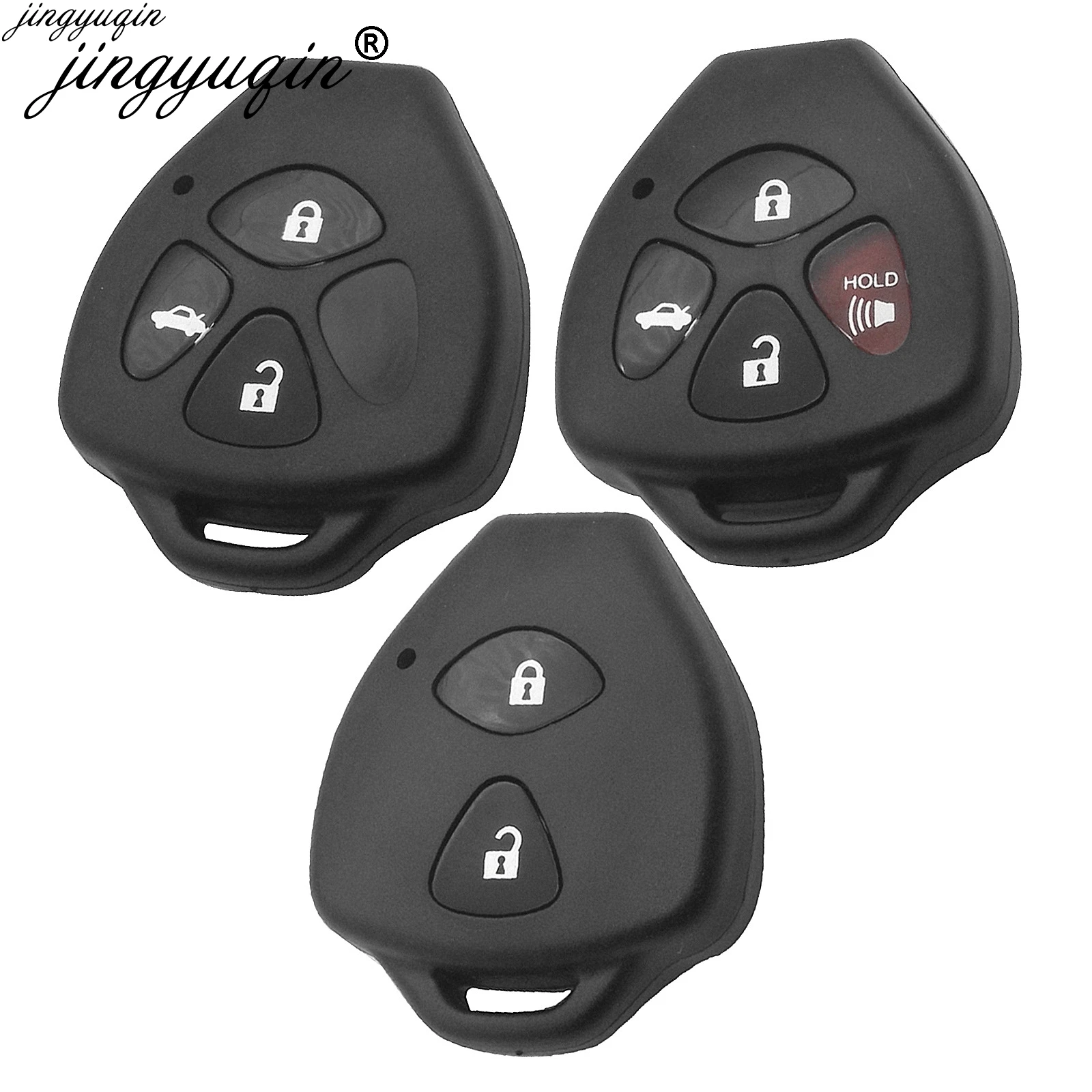 

Jingyuqin 10pcs/lot 2/3/4 Button Remote Car Key Case Shell FOB for Toyota Yaris Prado Tarago Camry Corolla RAV4 REIZ Crown