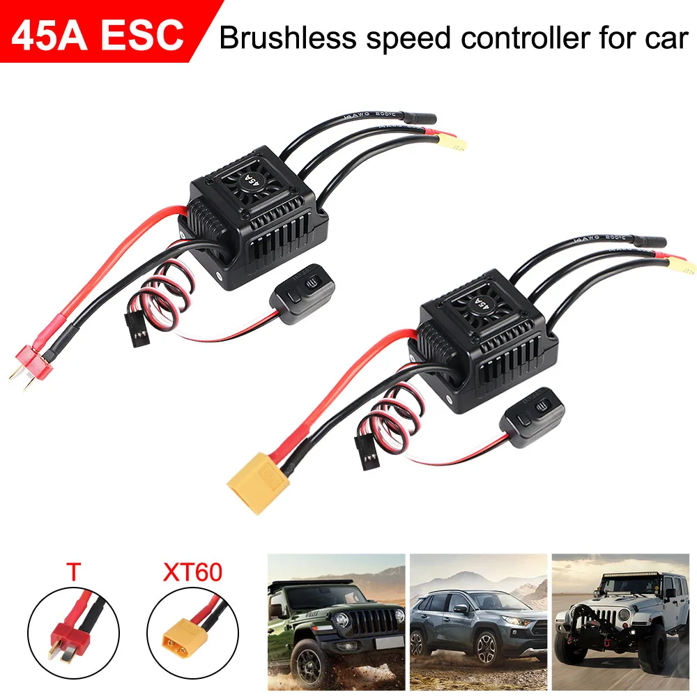 Brushless ESC Electric Speed Controller 2-3S 45A T/XT60 ESC BEC