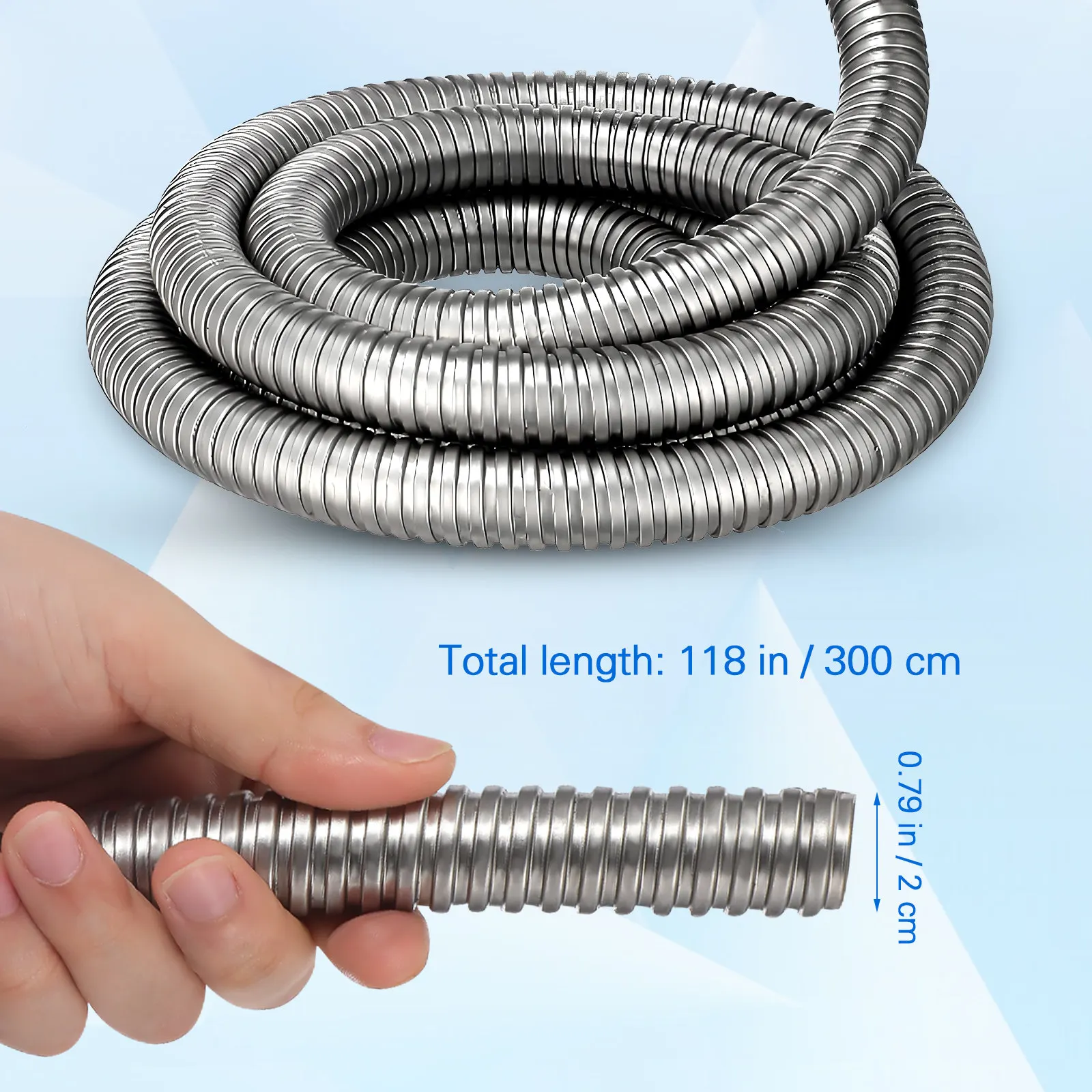 304 Stainless Steel Threaded Cable Protector Hose Flexible Abrasion Resistant Wire Cable Sleeve for Construction Automotive