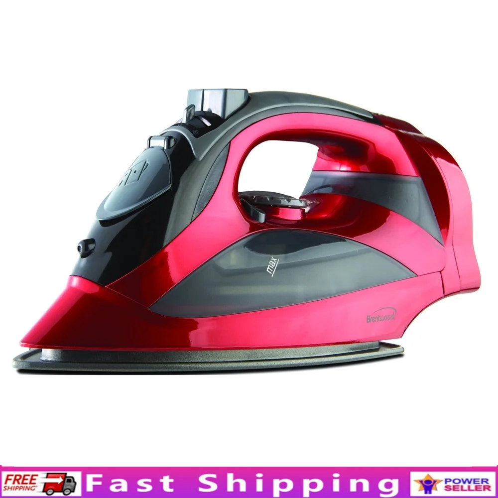 

Steam Iron with Retractable Cord Vertical Steam Non Stick Soleplate Fabric Selection Guide Self Cleaning Easy Fill 1200W Power