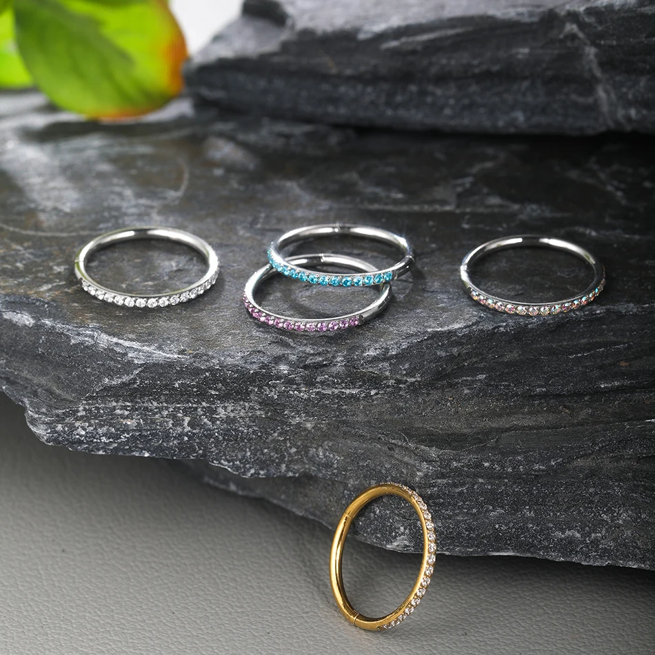 1pcs Surgical Steel Zircon Hoop Earrings for Women 6/8/10/12mm Cartilage Small Helix Piercing Tragus Piercing Jewelry