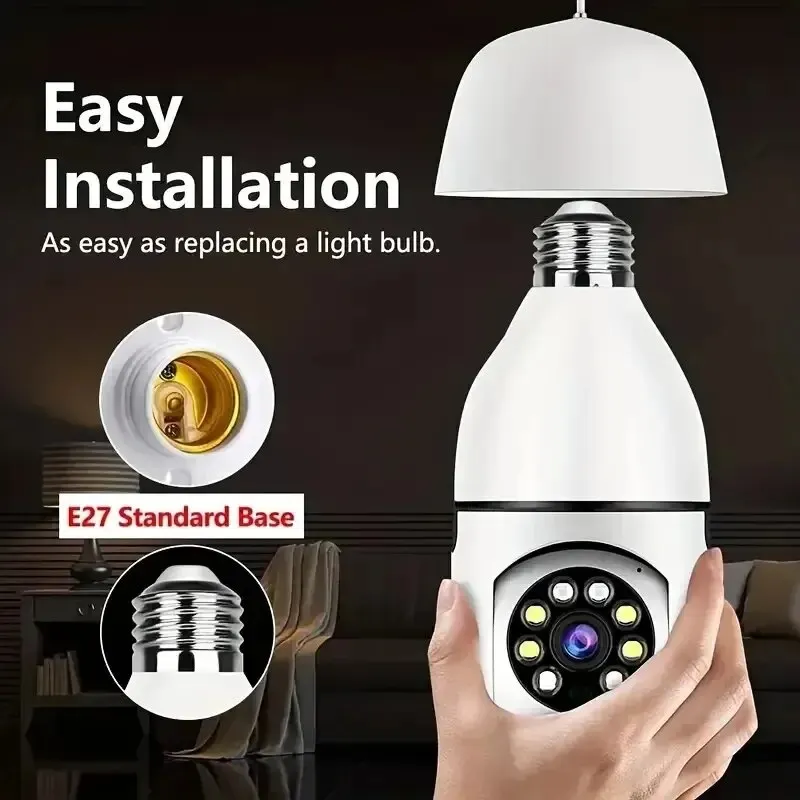 Tuya 3MP/5MP 5G Duel Band Bulb Camera WiFi Two Way Voice AI Human Detection Night Vision E27 Camera Zoom Surveillance Cam Yiiot