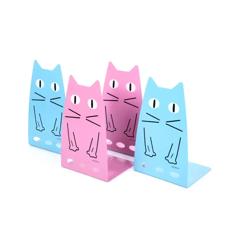 

creative Cartoon Bookends Metal Book Holder Desktop Bookshelf Student Bookcase Office Accessories Cute Stationery