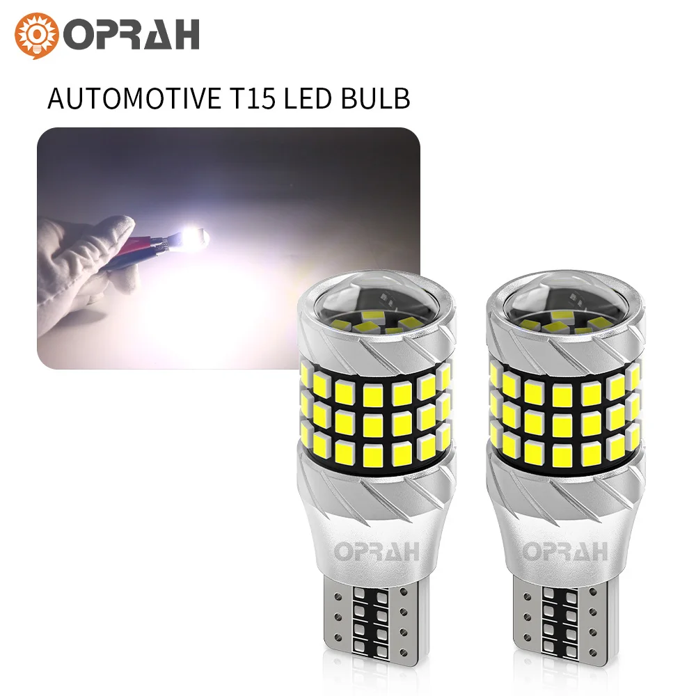 New Oprah 2PCS T15 W16W Led Car Light Canbus 2016 57SMD High power Auto Tail Signal Lamp Car Backup Reverse Light White 12V Red