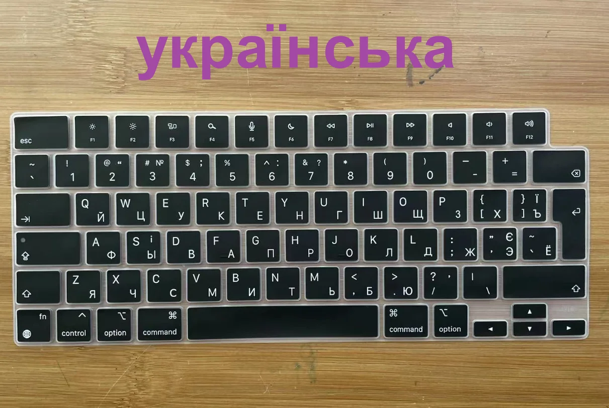 Ukrainian letters Russian Silicone Keyboard Cover for MacBook Air 13 M2 A2681 Pro 14 A2779  Pro 16 A2780 2023 2022 A2442 A2485