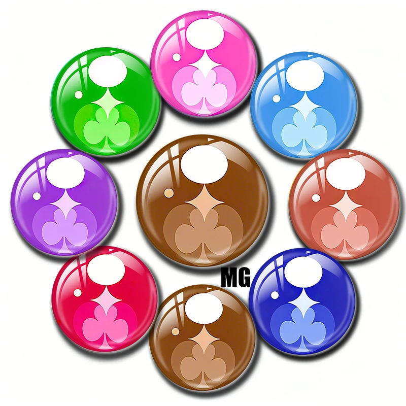 

8mm 10mm 12mm 18mm 20mm 25mm 30mm 40mm Photo Glass Cabochon Pattern Round DIY Jewelry Accessories Spades