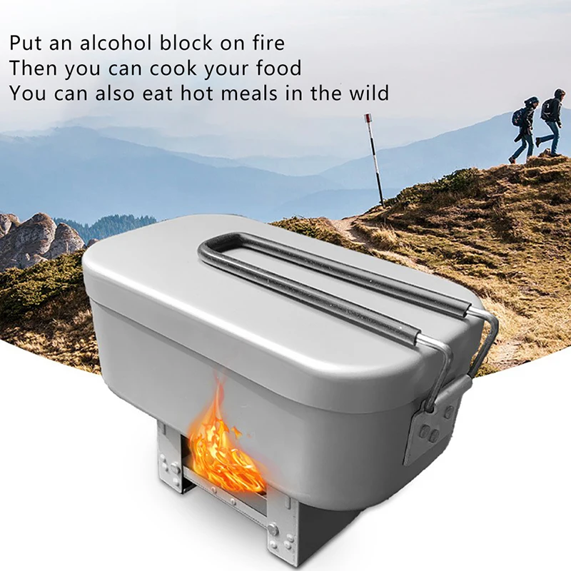 Portable Camping Alcohol Stove Burner Solid Alcohol Fuel Folding Stove Outdoor Mini Spirit Cooking Cookout Picnic BBQ Wax Stove