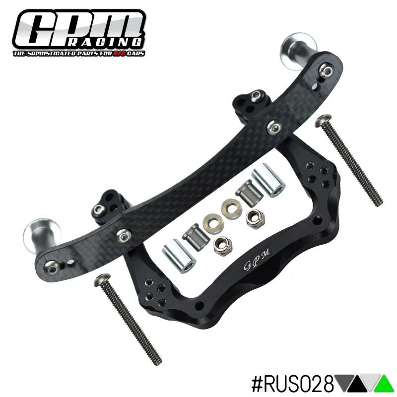 GPM Alloy Front Damper Plate With Graphite  Body Post Mount And Delrin Post For TRAXXAS Rustler Vxl