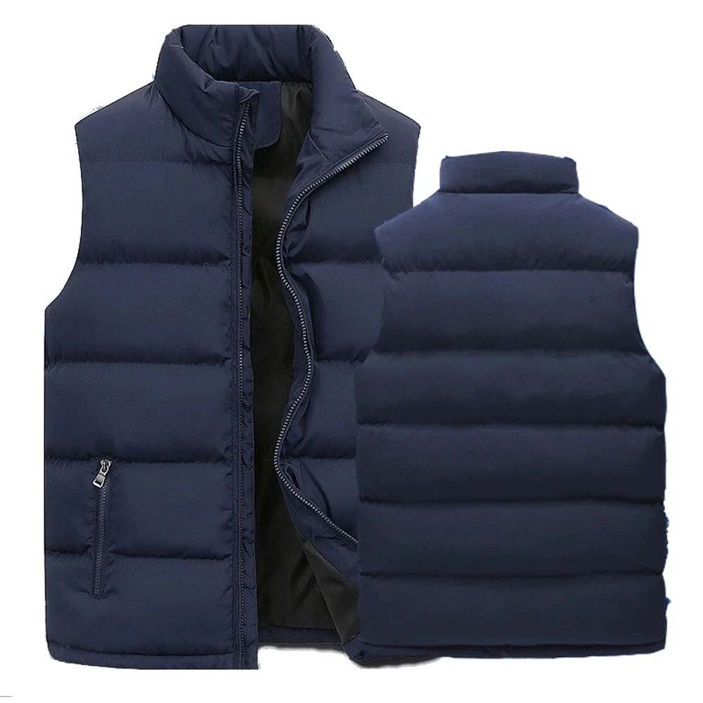 White Vest Jacket Men Slim Fit Stand Collar Sleeveless Puffer Jackets Spring Autumn Casual Waistcoat Men Warm Coat 2023 Trends