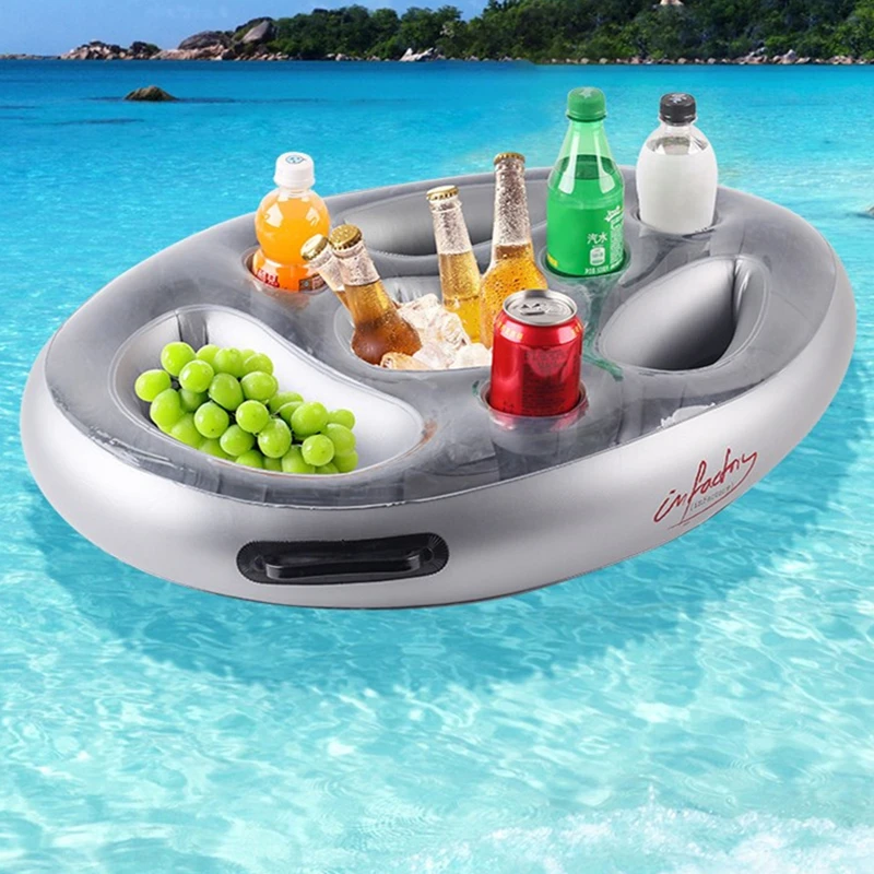 

Summer Sea Bucket Cup Holder Inflatable Pool Beach Swimming Play Family Party Float Beer Drink Tray for Swimming Pool Party