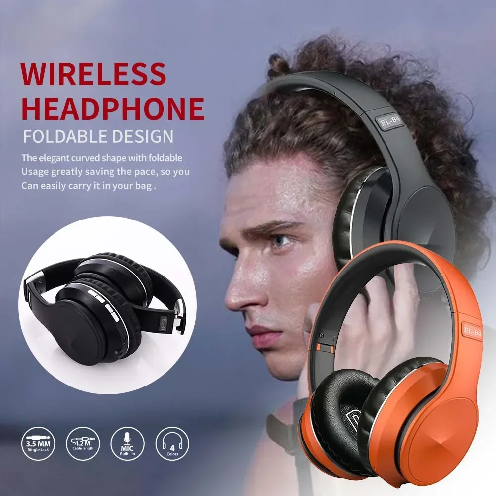 

Foldable Bluetooth Earmuffs Headset with FM Radio TWS Wireless & Wired TF Card 3.5mm Audio Wireless Over Ear Headband Headphones