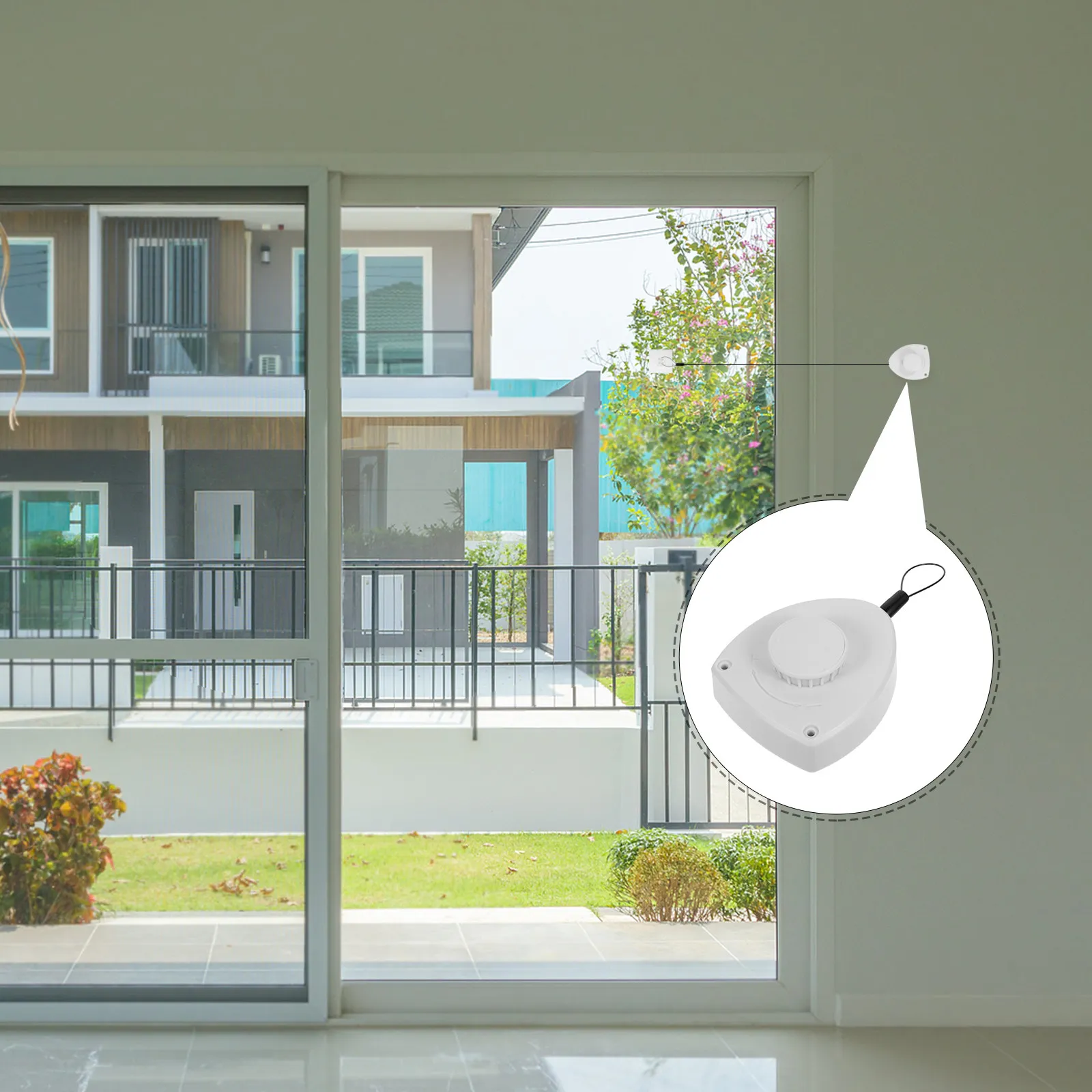 Adjustable Punch-Free Door Closer with Pull Cord Spring System for Residential Bedrooms Elders Kids Rooms Sliding Glass Screen