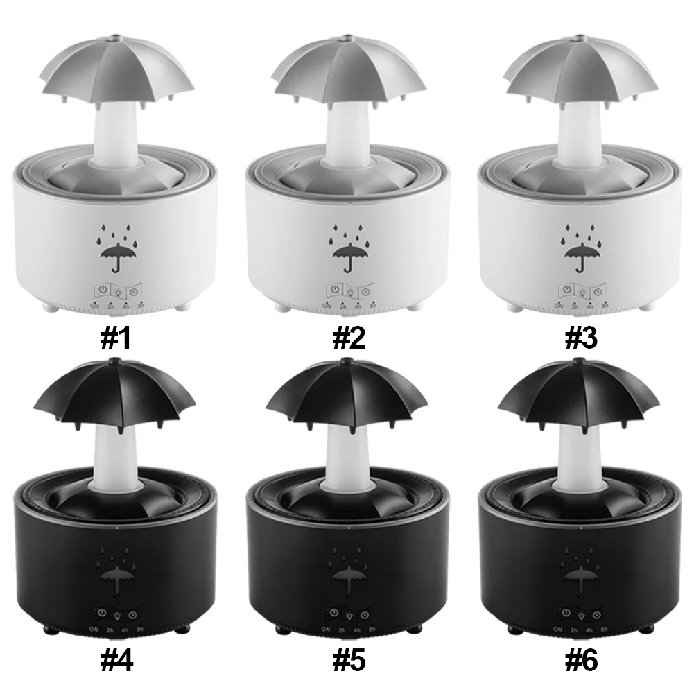 Rotating Umbrella Humidifier with 7 LED Light Essential Oil Diffuser Auto Shut-Off Aromatherapy Diffuser for Home Office