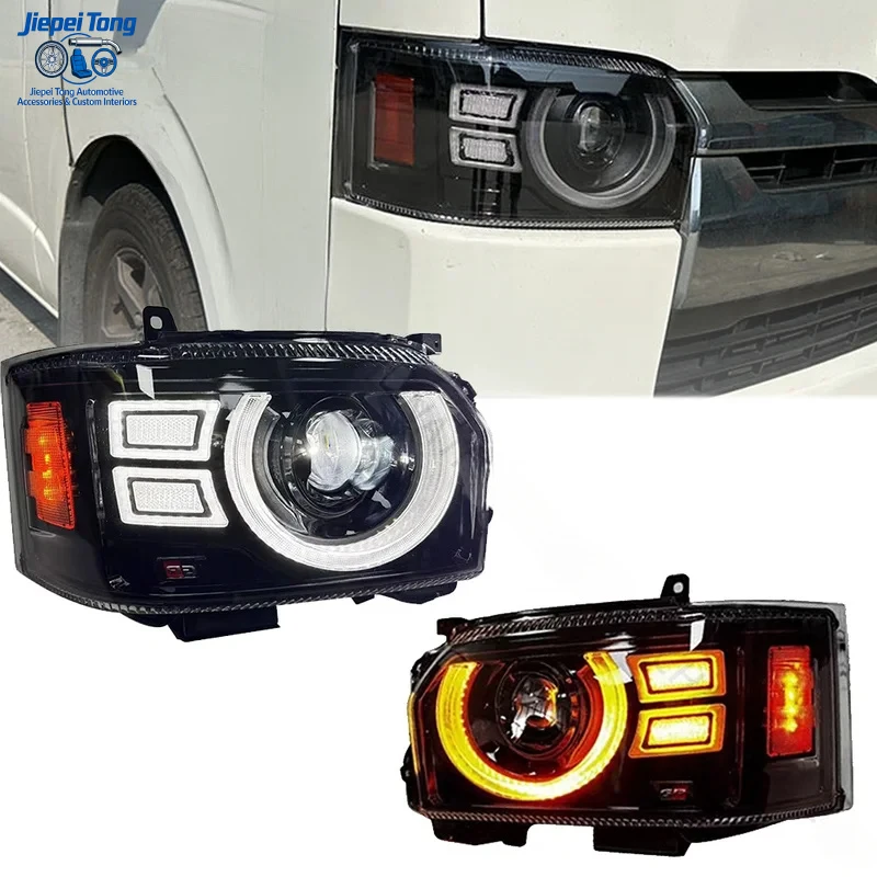 Suitable For Toyota Hiace H200 Headlights Assembly Left/Right Side Complete Pair Set Direct Fit Replacement 2005-2018 LHD RHD