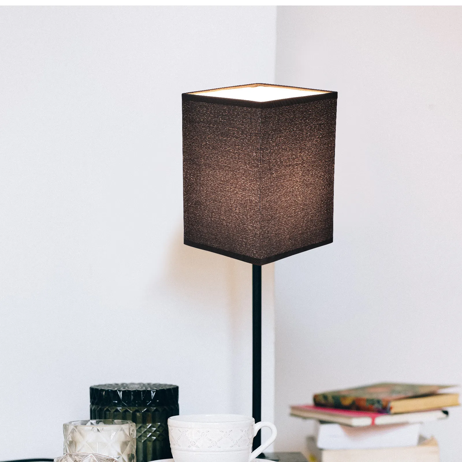 

Квадратный сменный абажур для настольной лампы, мягкая рассеянная световая подача, декоративный, для дома, офиса, отеля, ткань TC с железным каркасом