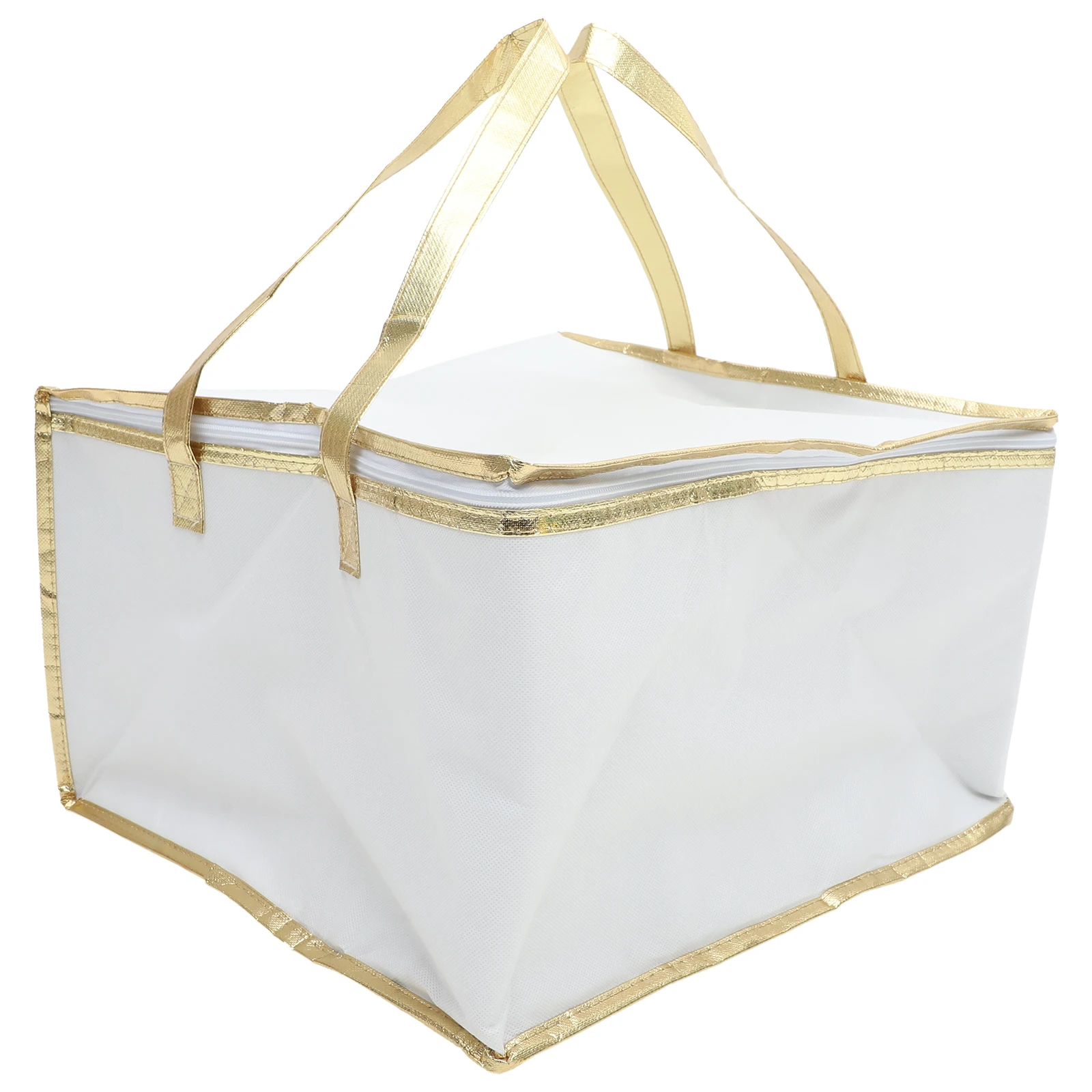 

Insulated Food 12 Cake Packing Bag Inch White 41x41x22cm Heat Preservation Outdoor Party Compact Storage
