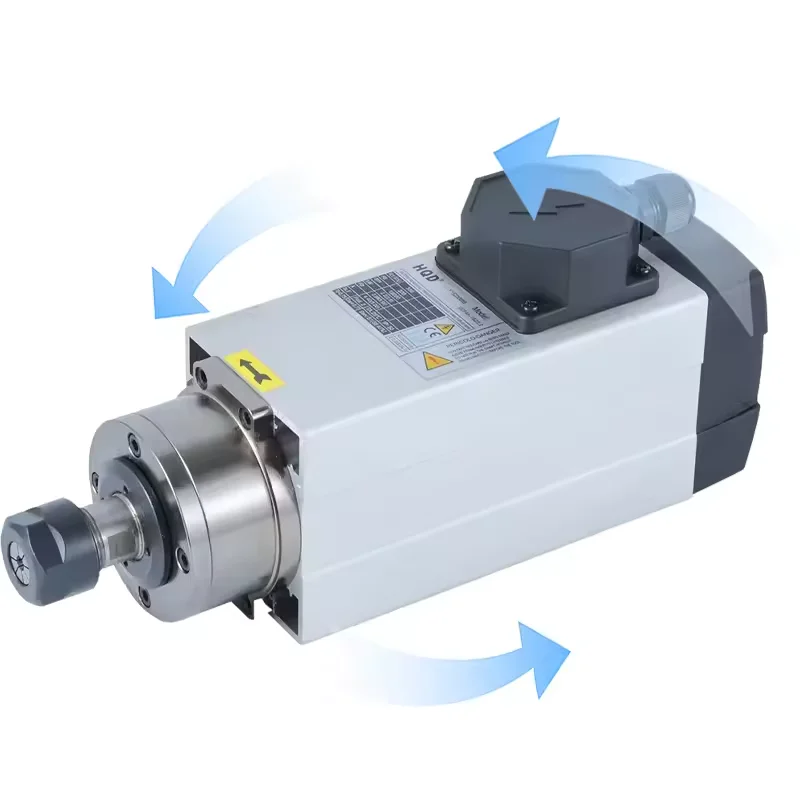 2.2KW CNC Spindle Motor 18000RPM 220V/380V Air Cooled Square Milling Spindle for CNC Router Engraving Machine