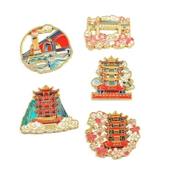 Chinese City Wuhan Fridge Magnet Souvenir Coin Collect City Periphery for Travel Enthusiast Gifts Attractive Design Scenery