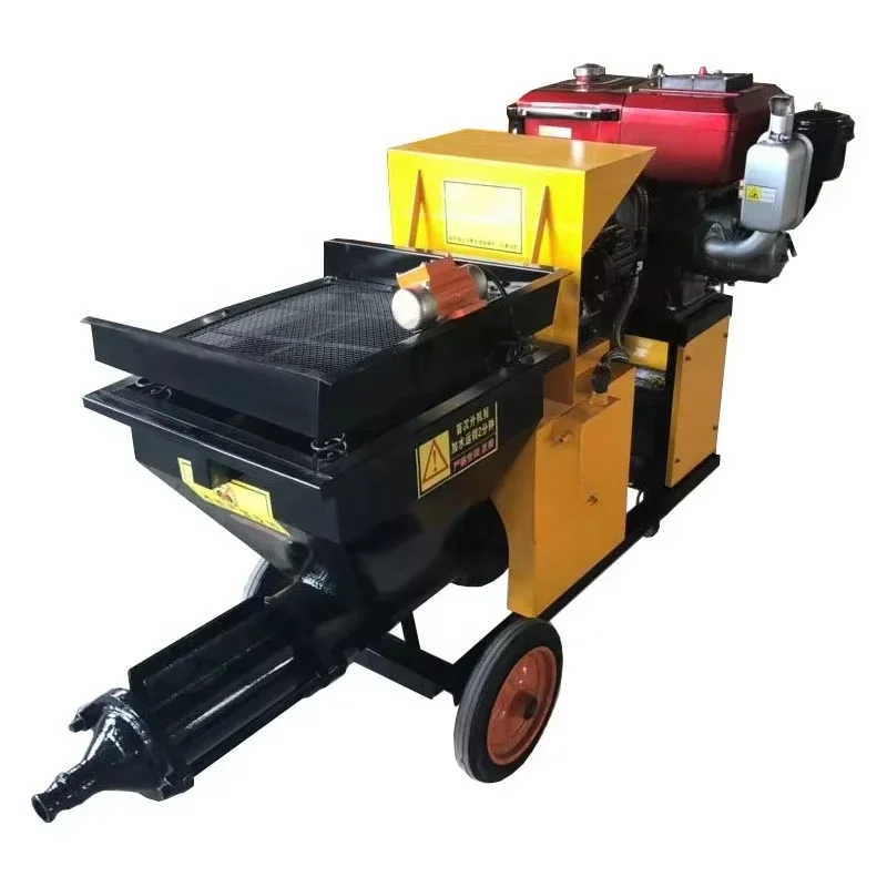 Diesel Plastering Cement Mortar Spraying Machine with Pump and Motor New and Used with Good Price for Home Use construction cont