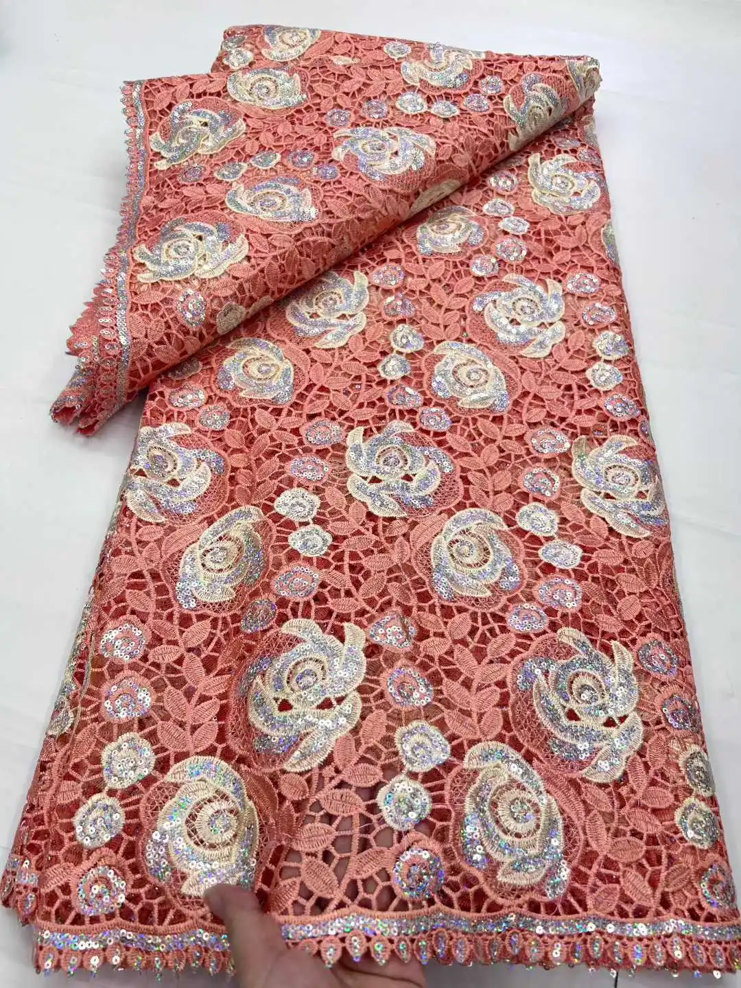 

Нигерийский гипюровый шнур, кружевная ткань с блестками, африканская вышивка, высокое качество для элегантных женщин, вечерние шитья, материал Asoebi.