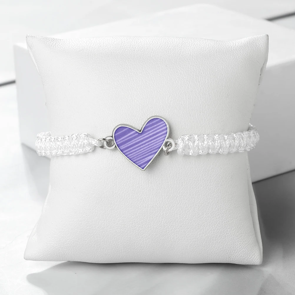 More Color Heart Shape Pendant Bracelet Lover Handmade String Bangles Chain Adjustable Pulsera Jewelry Gift for Friend