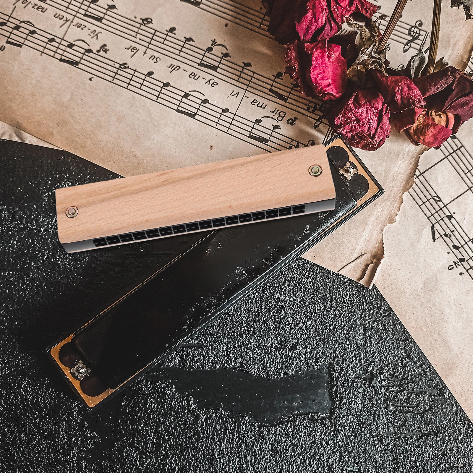 

3 Pcs s 's Harmonica ' Musical Instruments for Beginner Double Row Light Brown